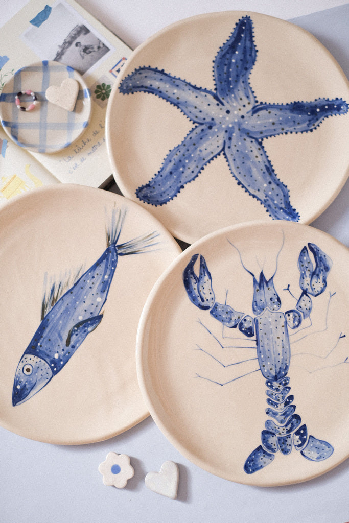 Assiette de service - collection animaux marins