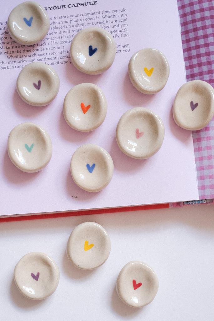 Pierre d'apaisement Worry Stone en céramique « Petit Cœur »