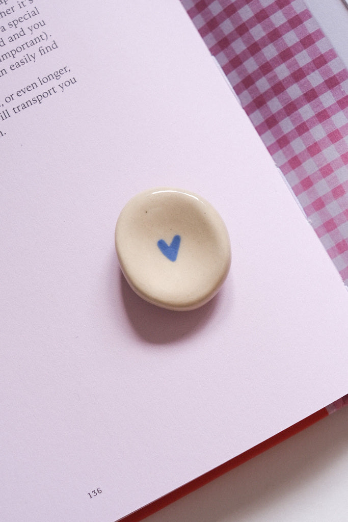 Pierre d'apaisement Worry Stone en céramique « Petit Cœur »