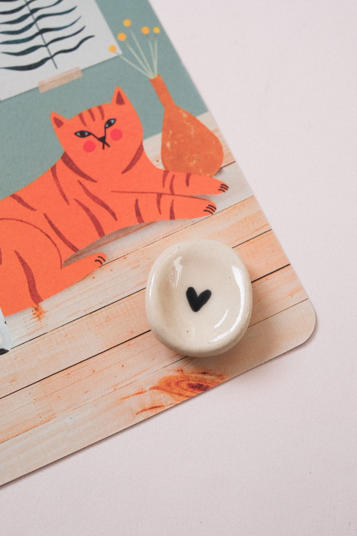 Pierre d'apaisement Worry Stone en céramique « Petit Cœur »