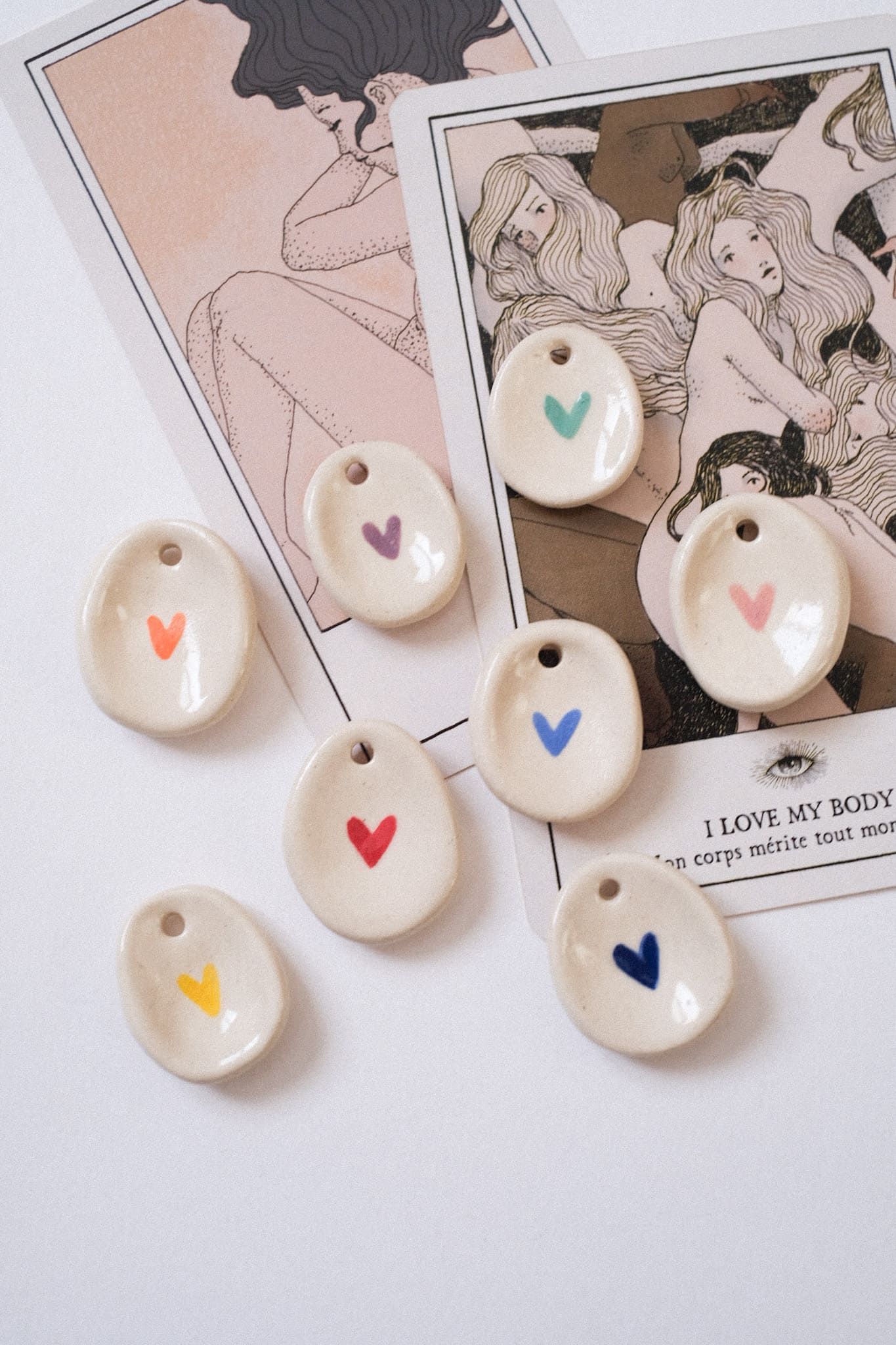 Pendentif pierre d’apaisement petit cœur (worry stone)