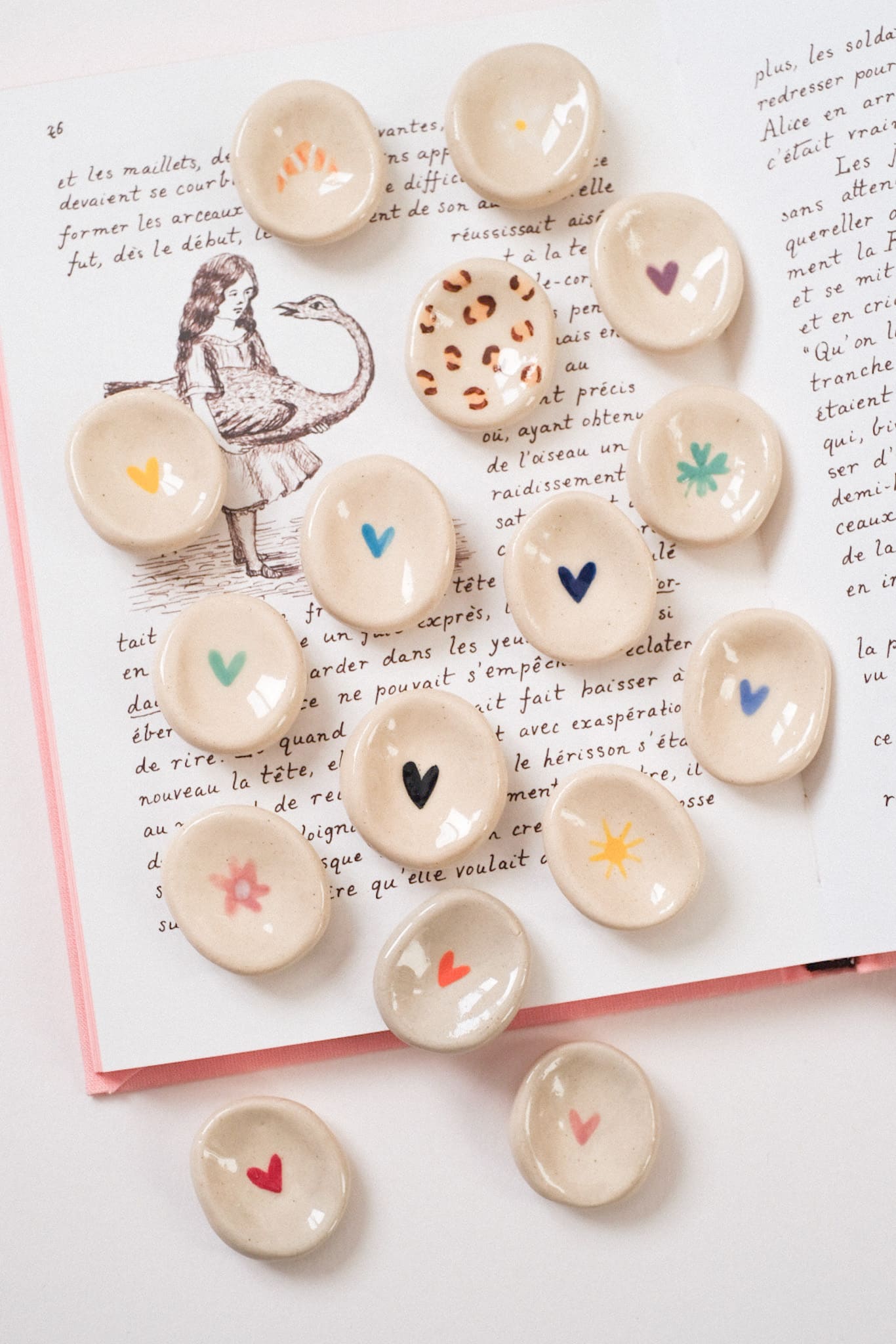 Pierre d'apaisement Worry Stone en céramique « Petit Cœur »