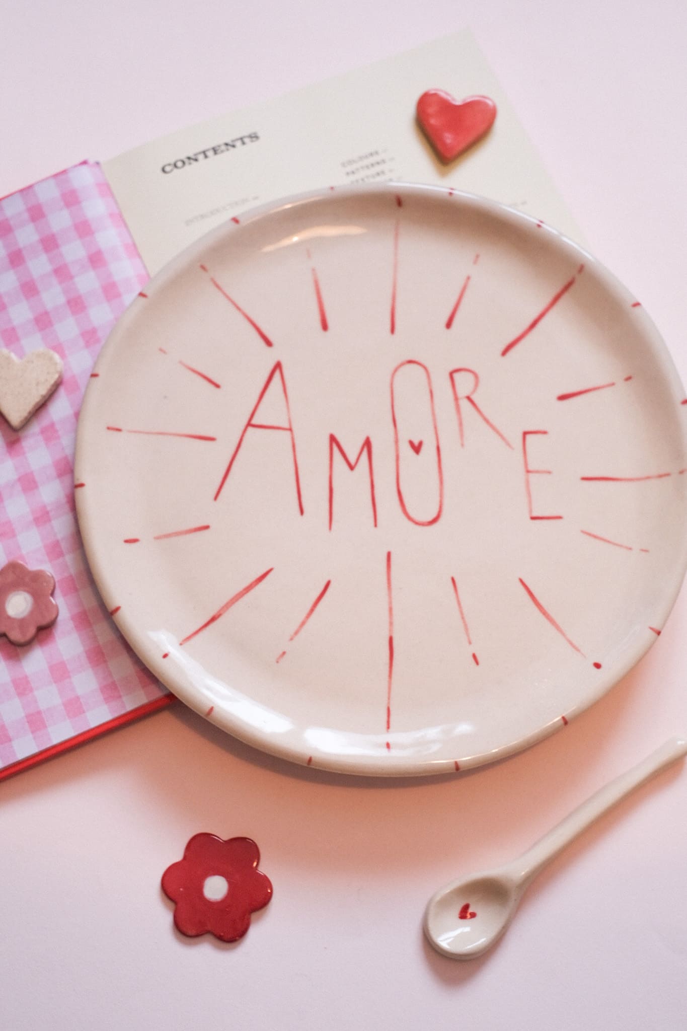 ❤️ Assiette Amore – Cœur rouge