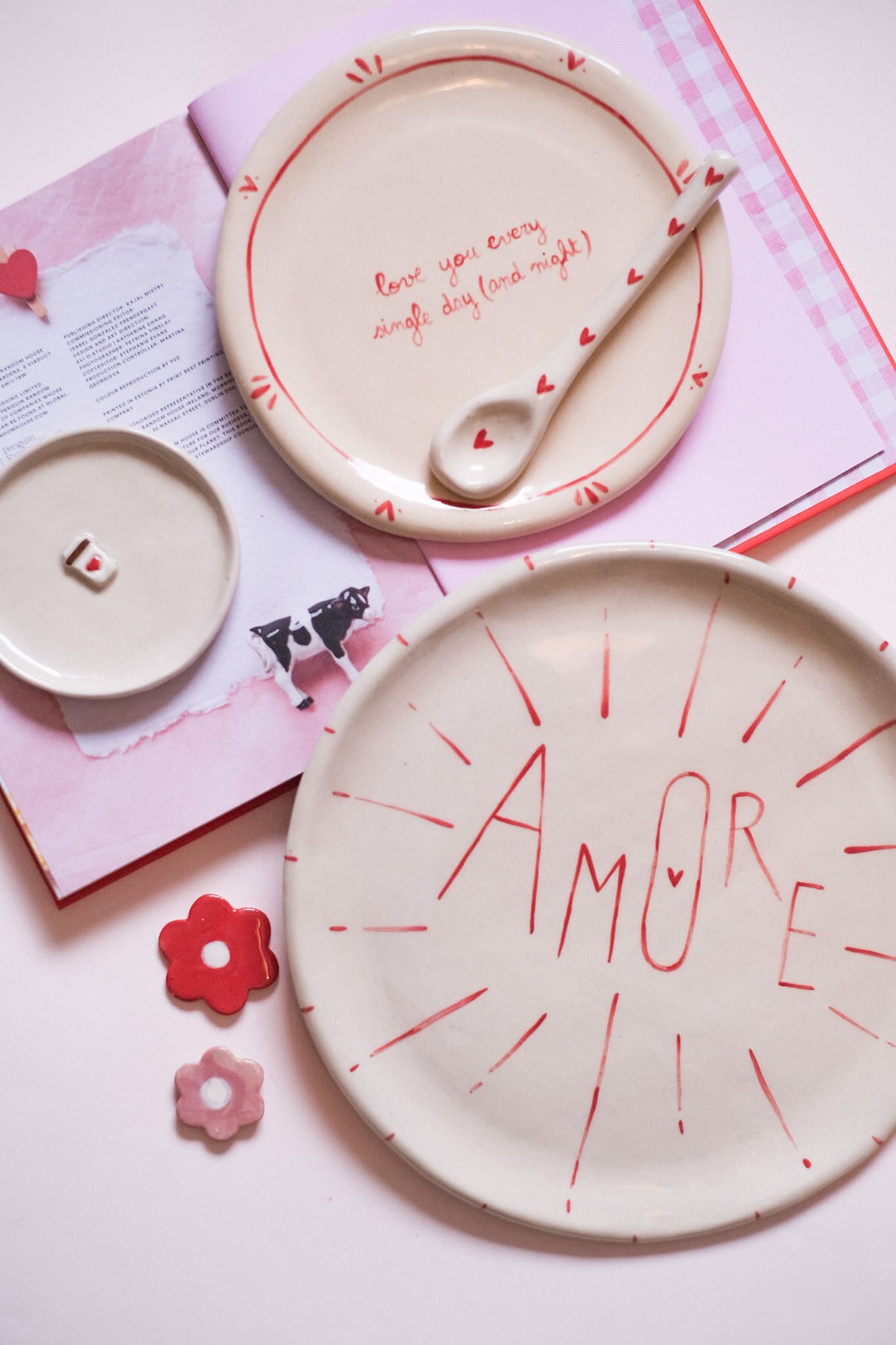 ❤️ Assiette Amore – Cœur rouge