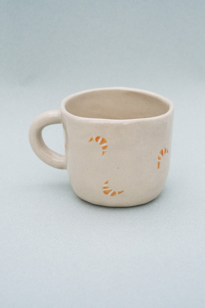 Mug croissants en céramique (avec un petit croissant au fond)