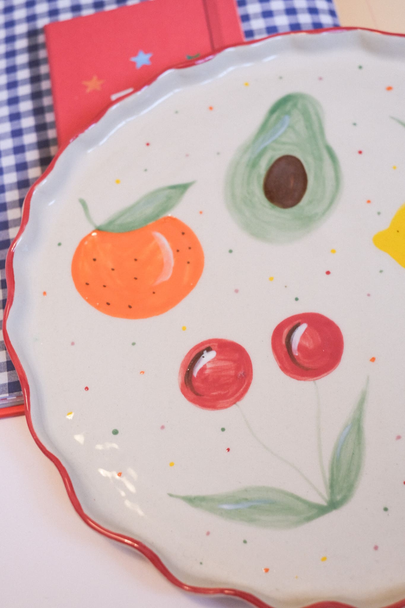 IMPARFAITS / Plat à tarte en céramique – Motif Fruits