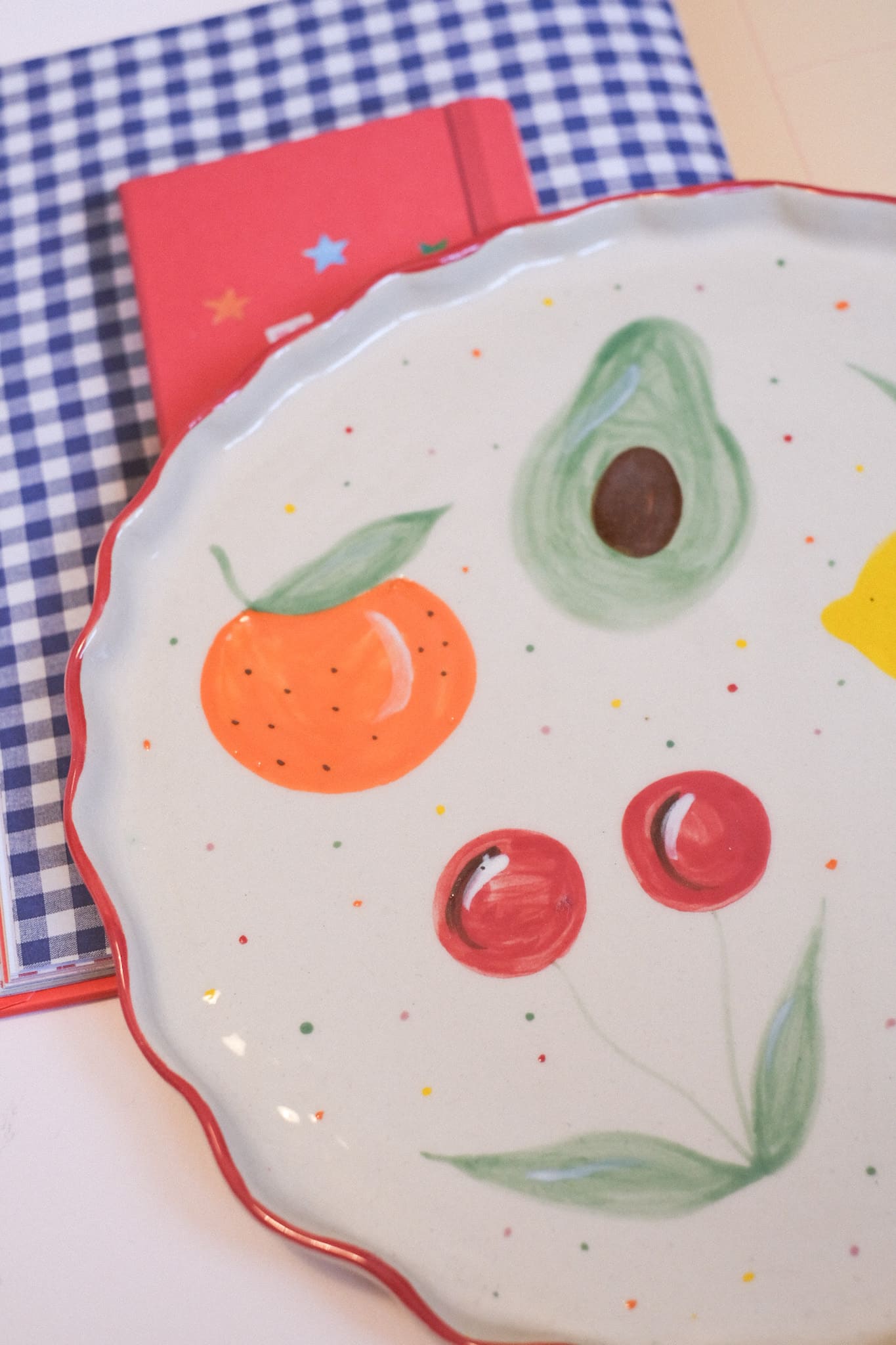 IMPARFAITS / Plat à tarte en céramique – Motif Fruits