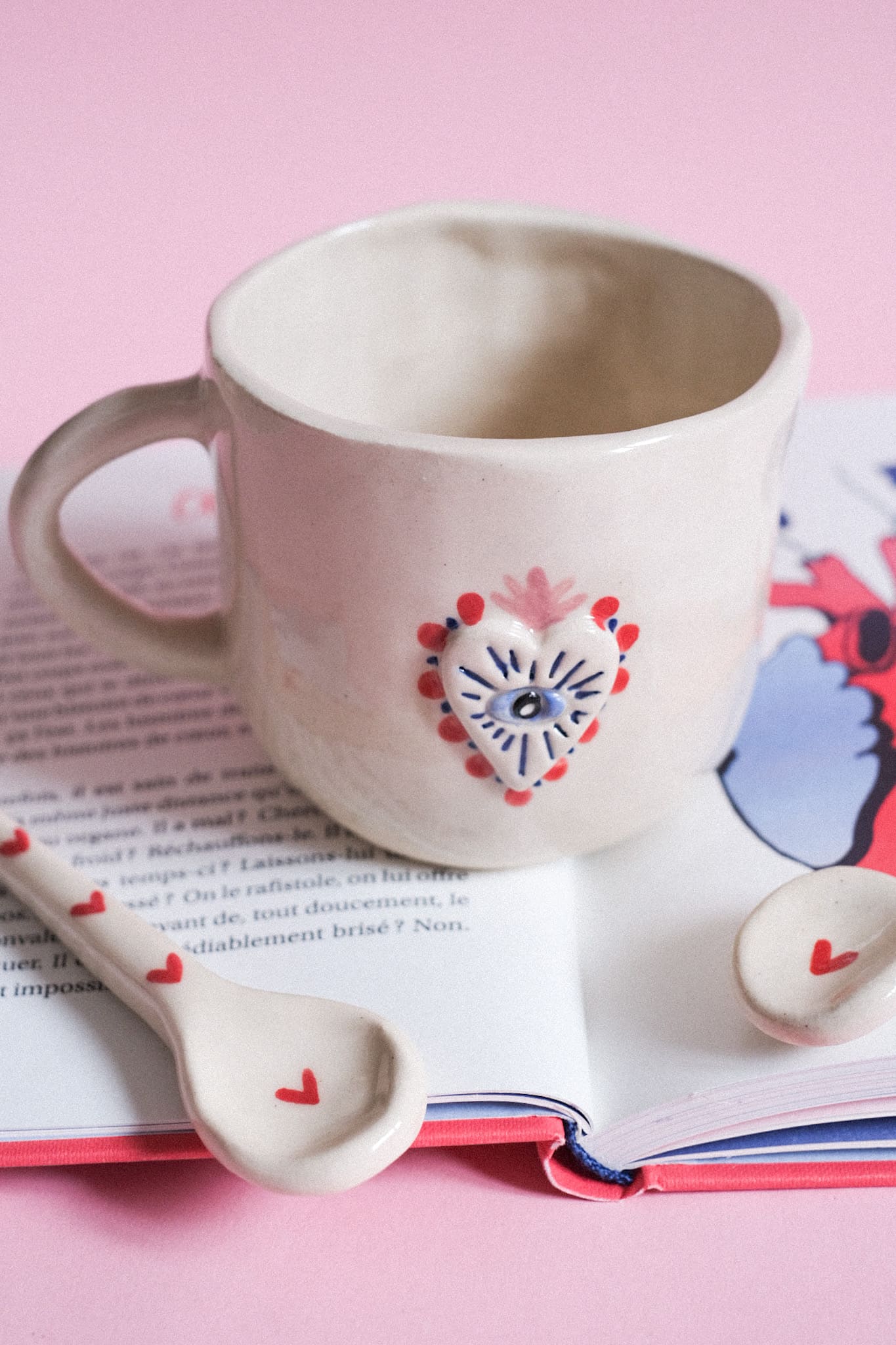 Mug ex-voto cœur sacré en céramique