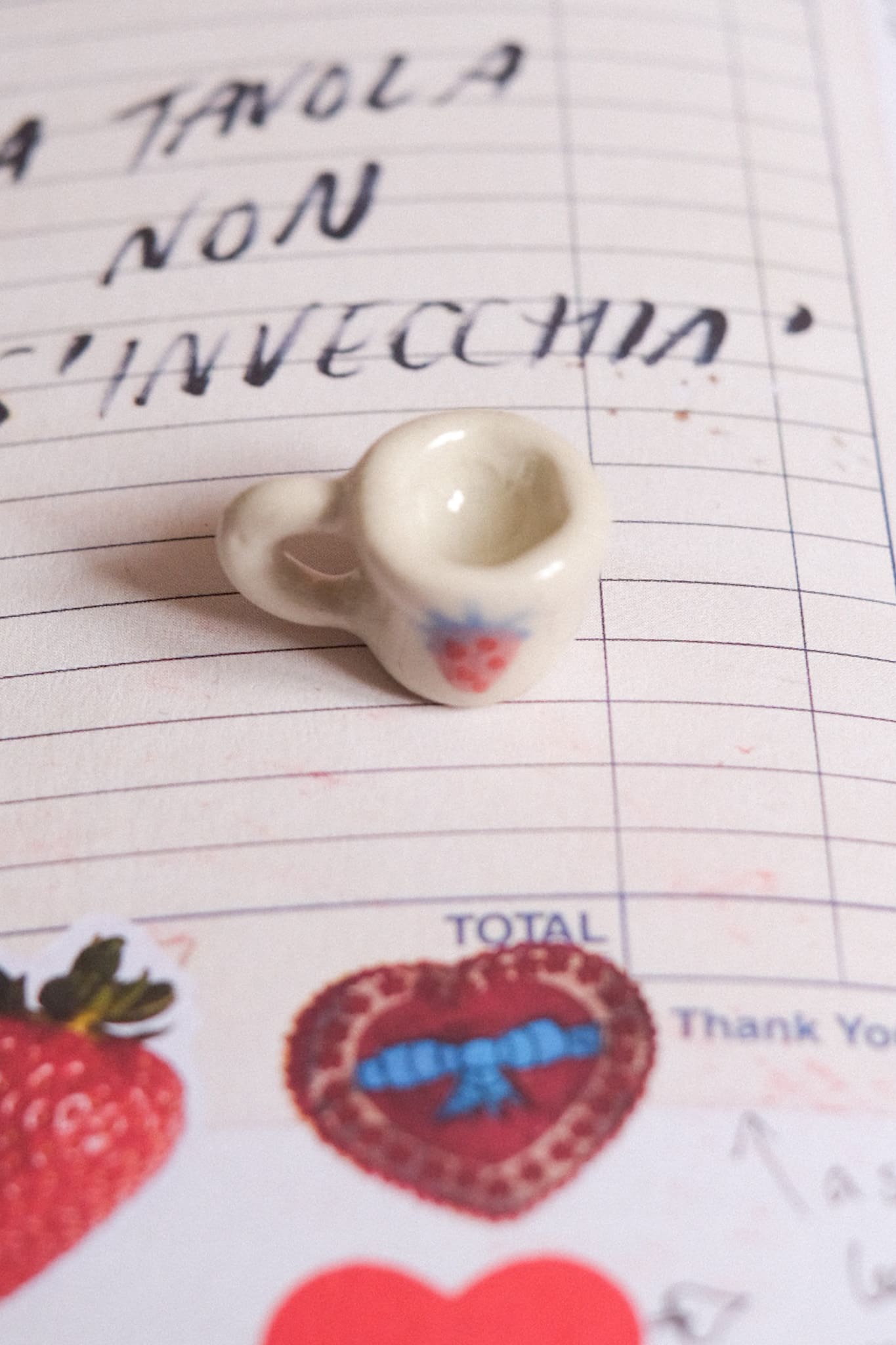 Pendentif céramique mini tasse fait main