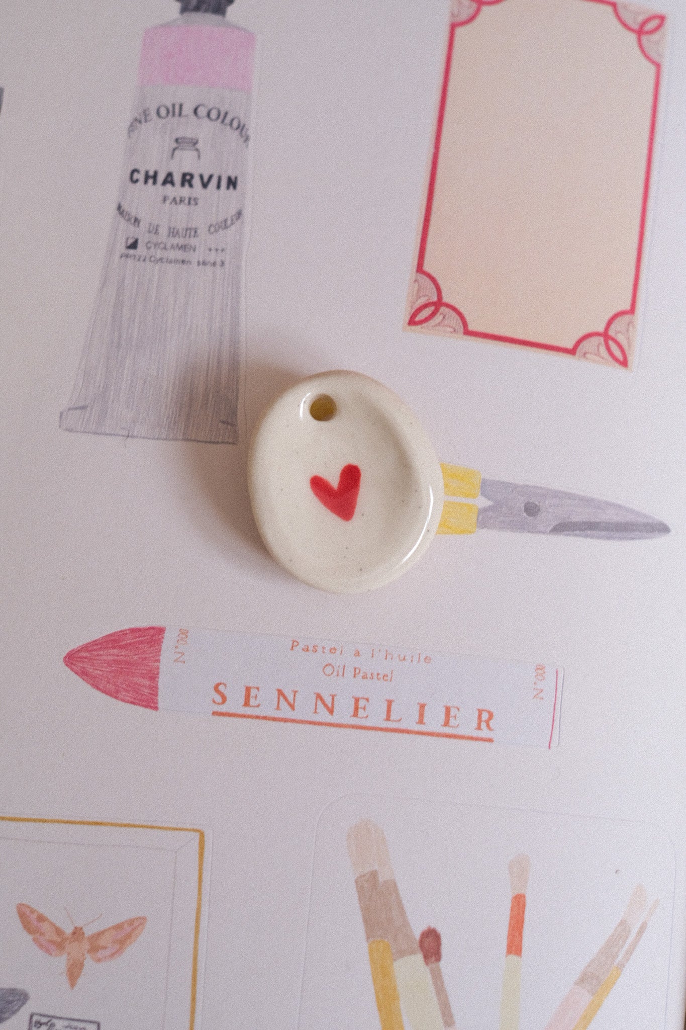 Pendentif pierre d’apaisement petit cœur (worry stone)