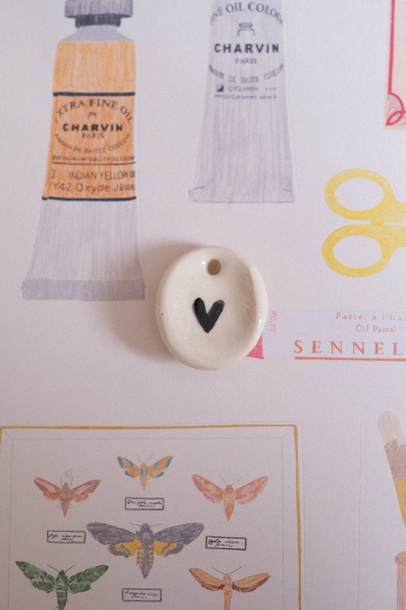 Pendentif pierre d’apaisement petit cœur (worry stone)