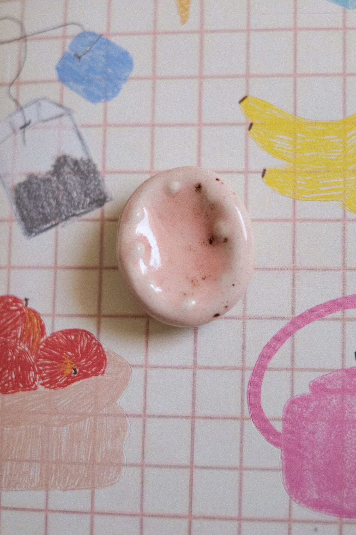 Worry stone - pierre apaisement texturée en céramique