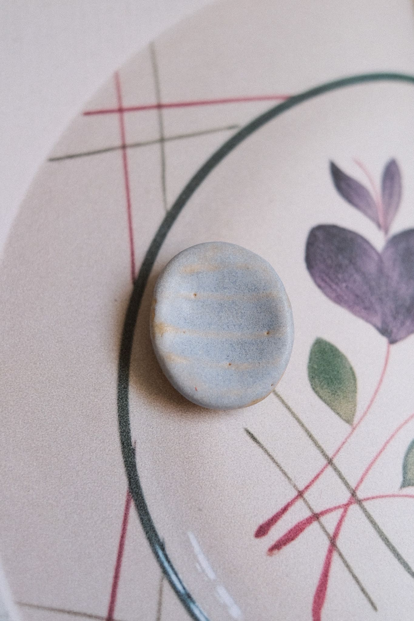 Worry stone - pierre apaisement texturée en céramique