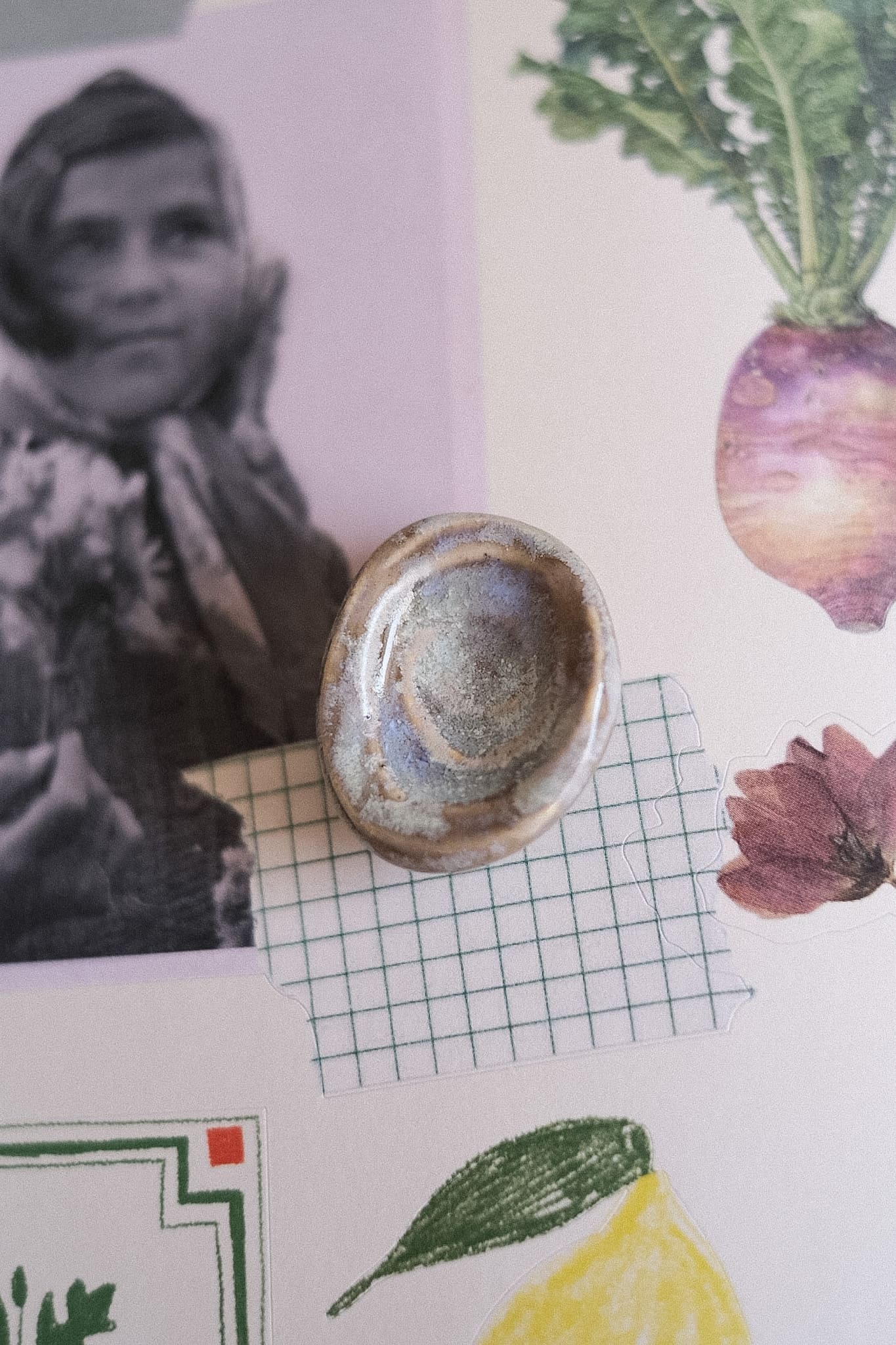 Worry stone - pierre apaisement texturée en céramique