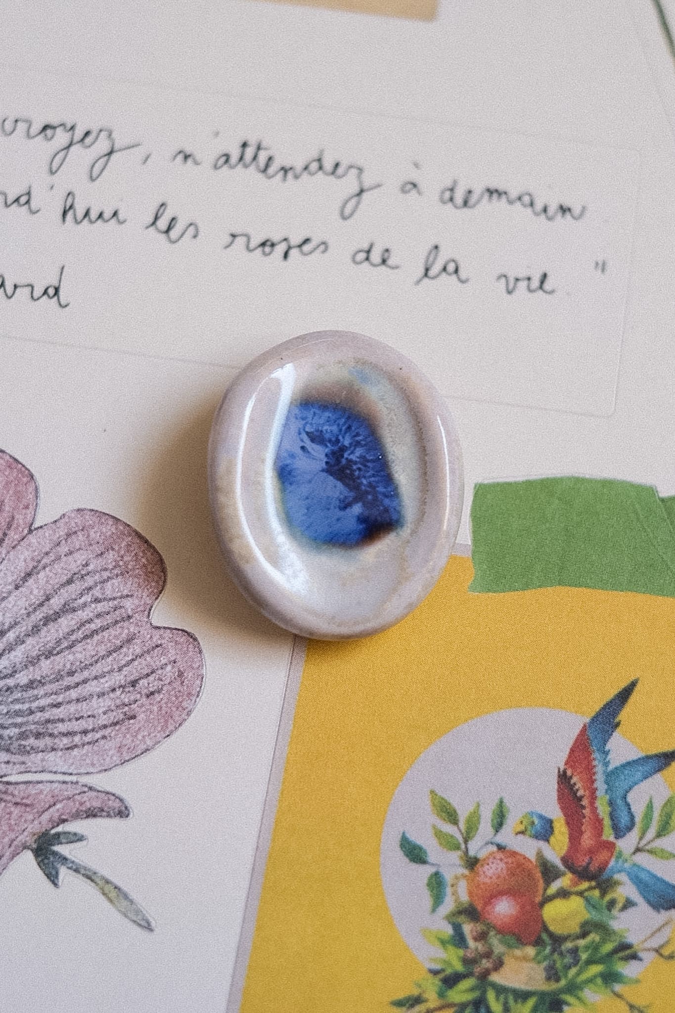 Worry stone - pierre apaisement texturée en céramique