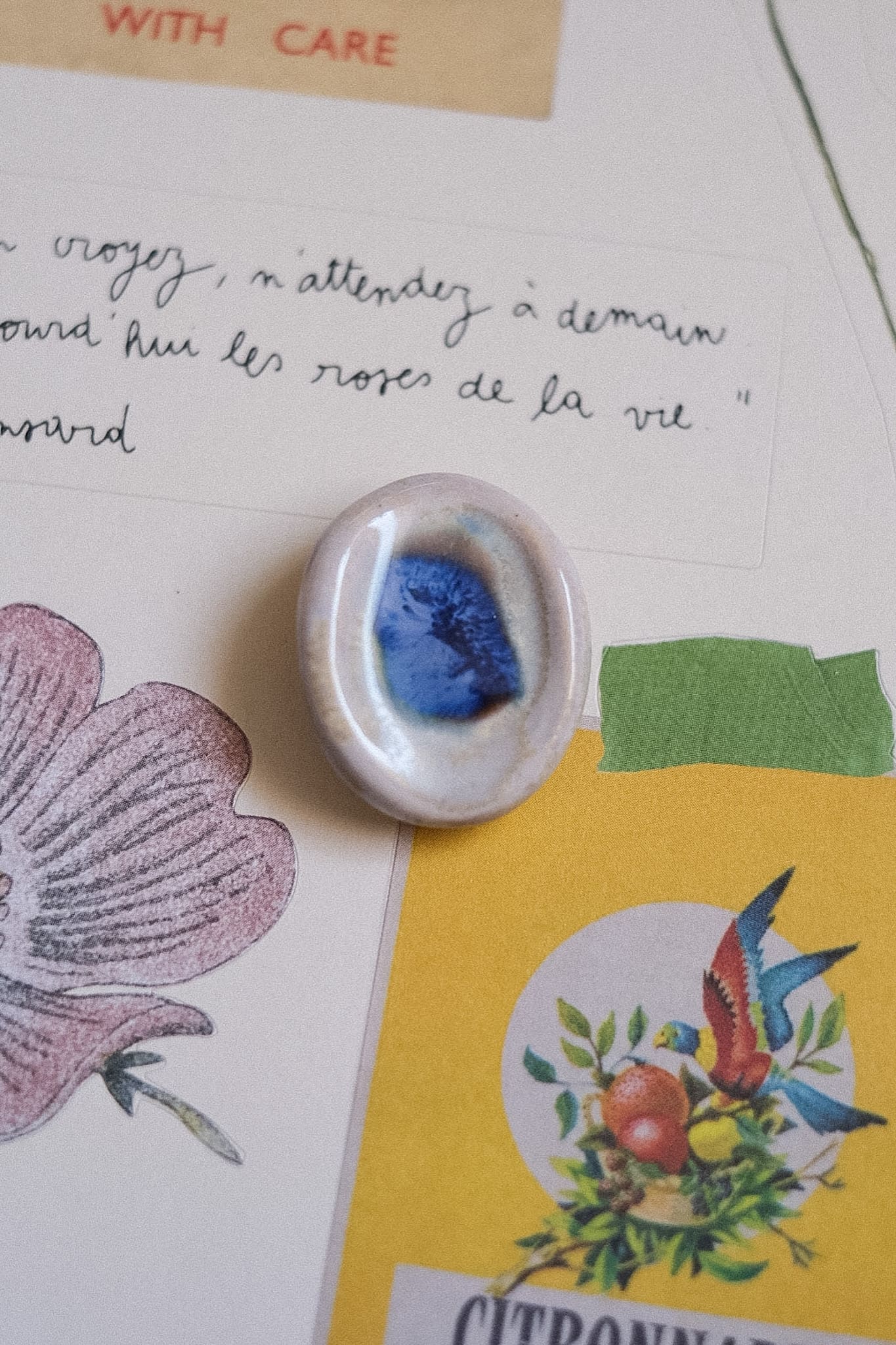 Worry stone - pierre apaisement texturée en céramique