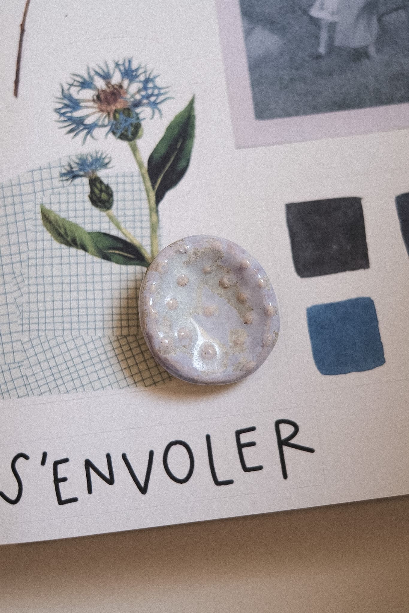 Worry stone - pierre apaisement texturée en céramique