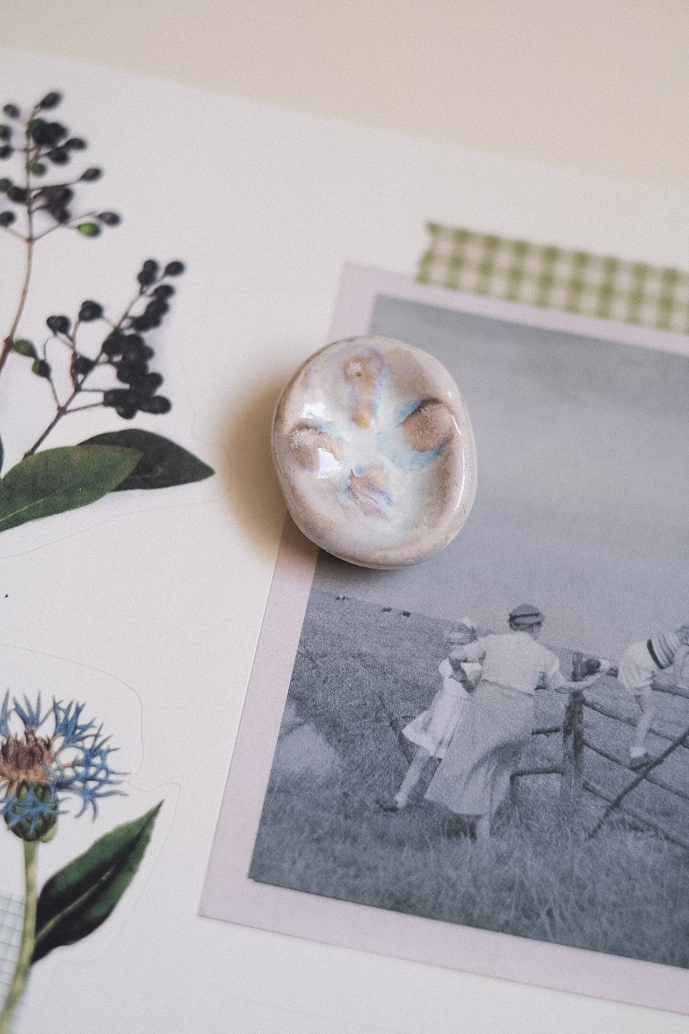 Worry stone - pierre apaisement texturée en céramique