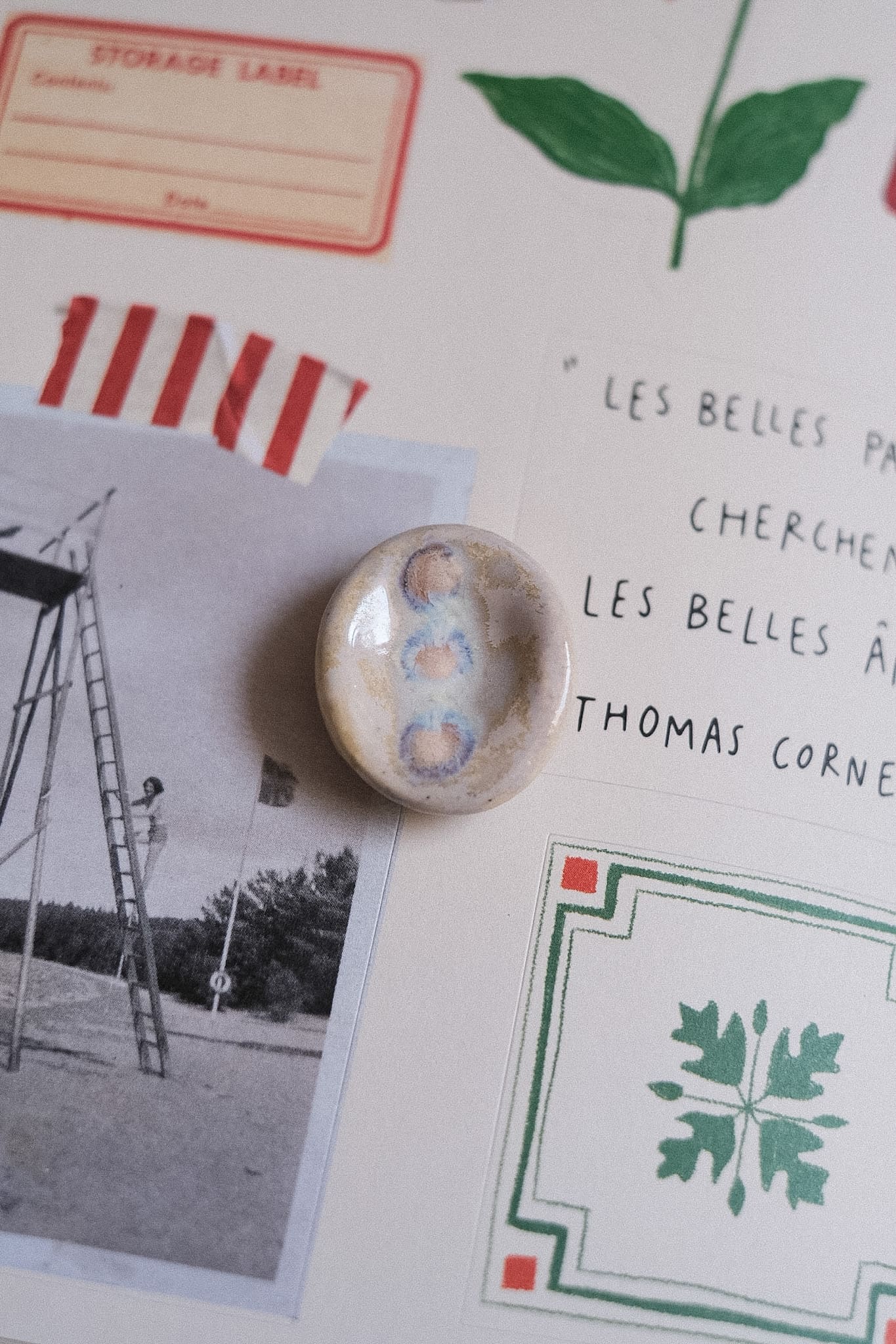 Worry stone - pierre apaisement texturée en céramique