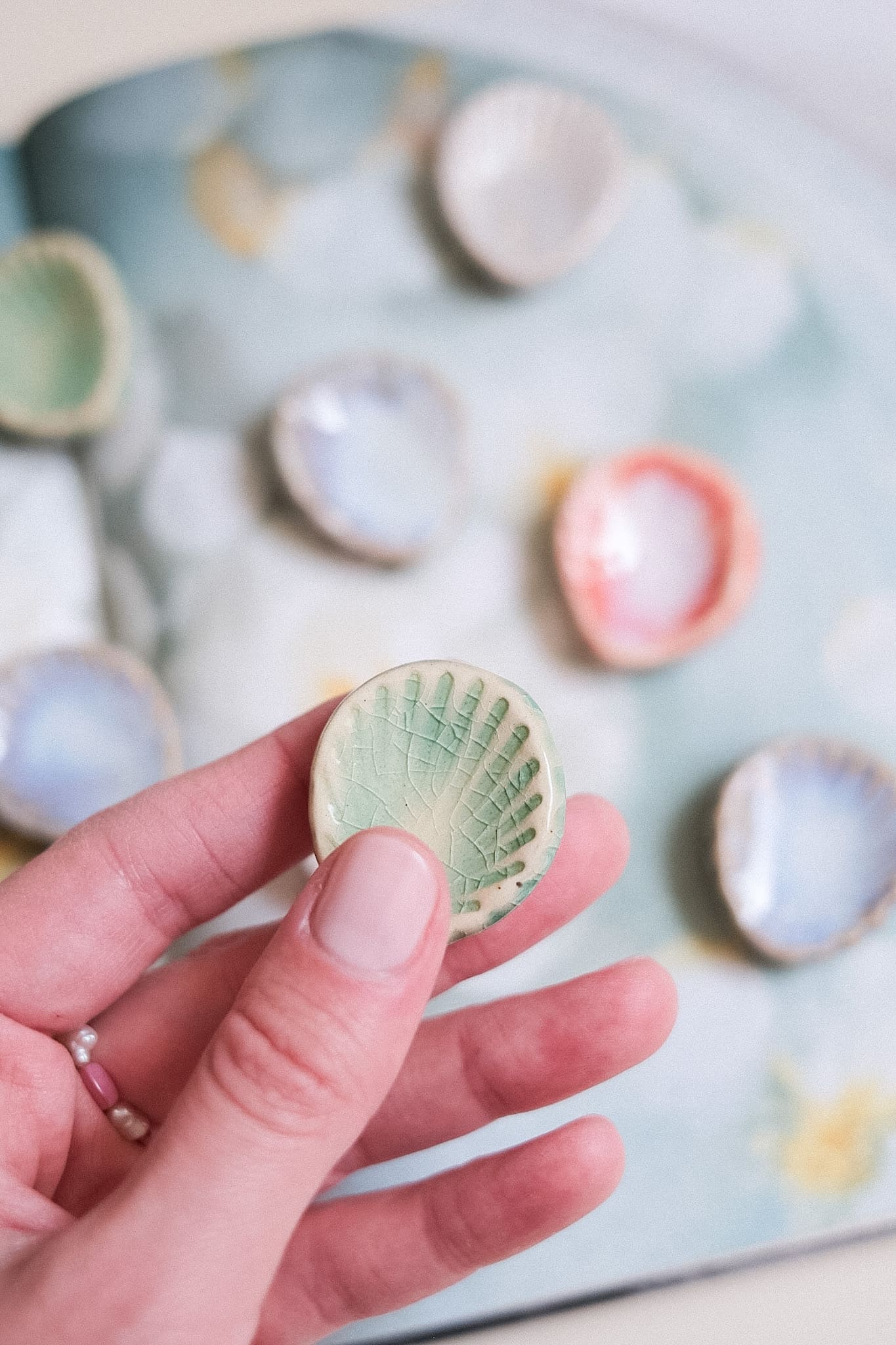 Pierre d’apaisement Worry Stone coquillage en céramique