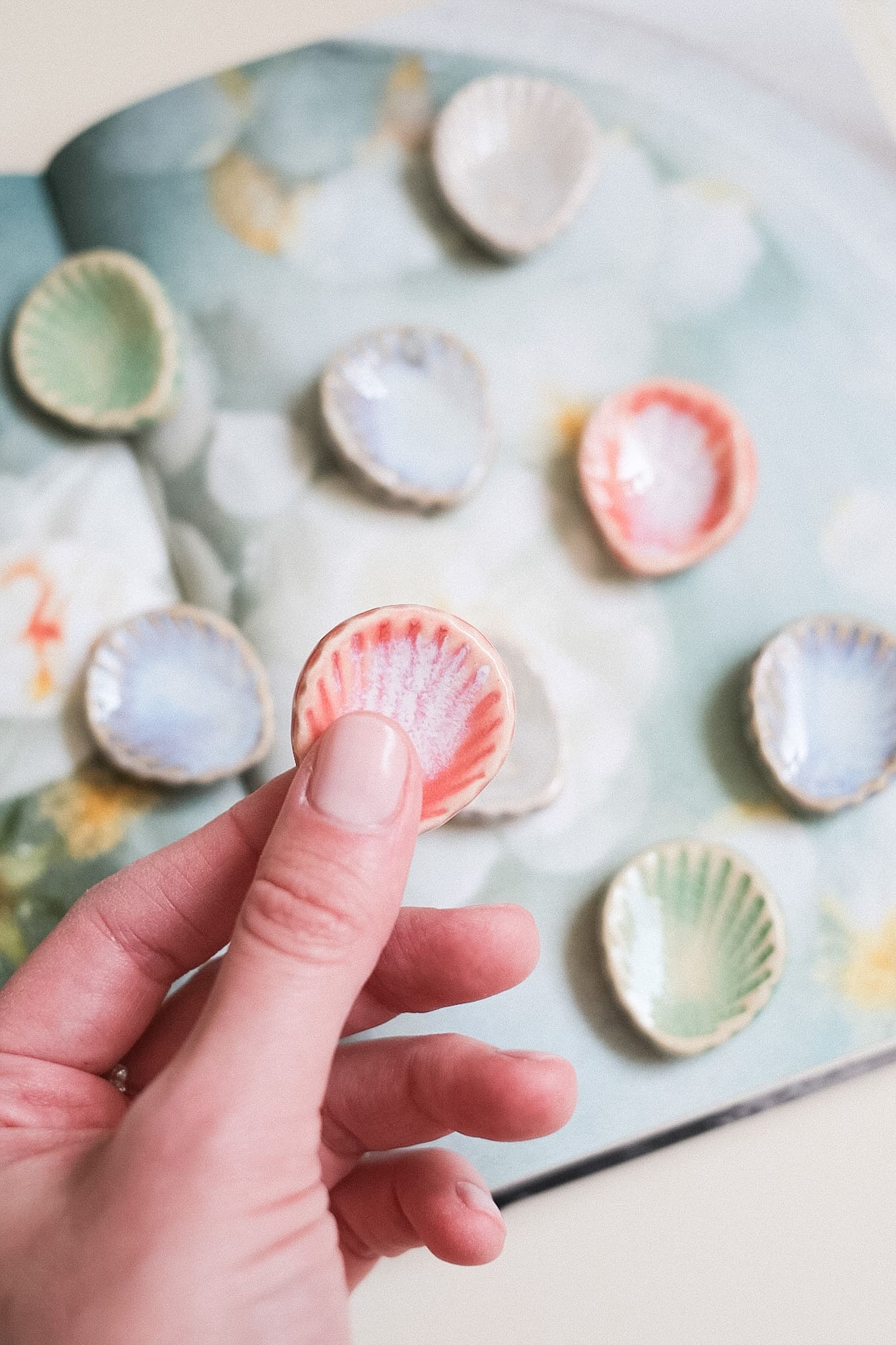 Pierre d’apaisement Worry Stone coquillage en céramique