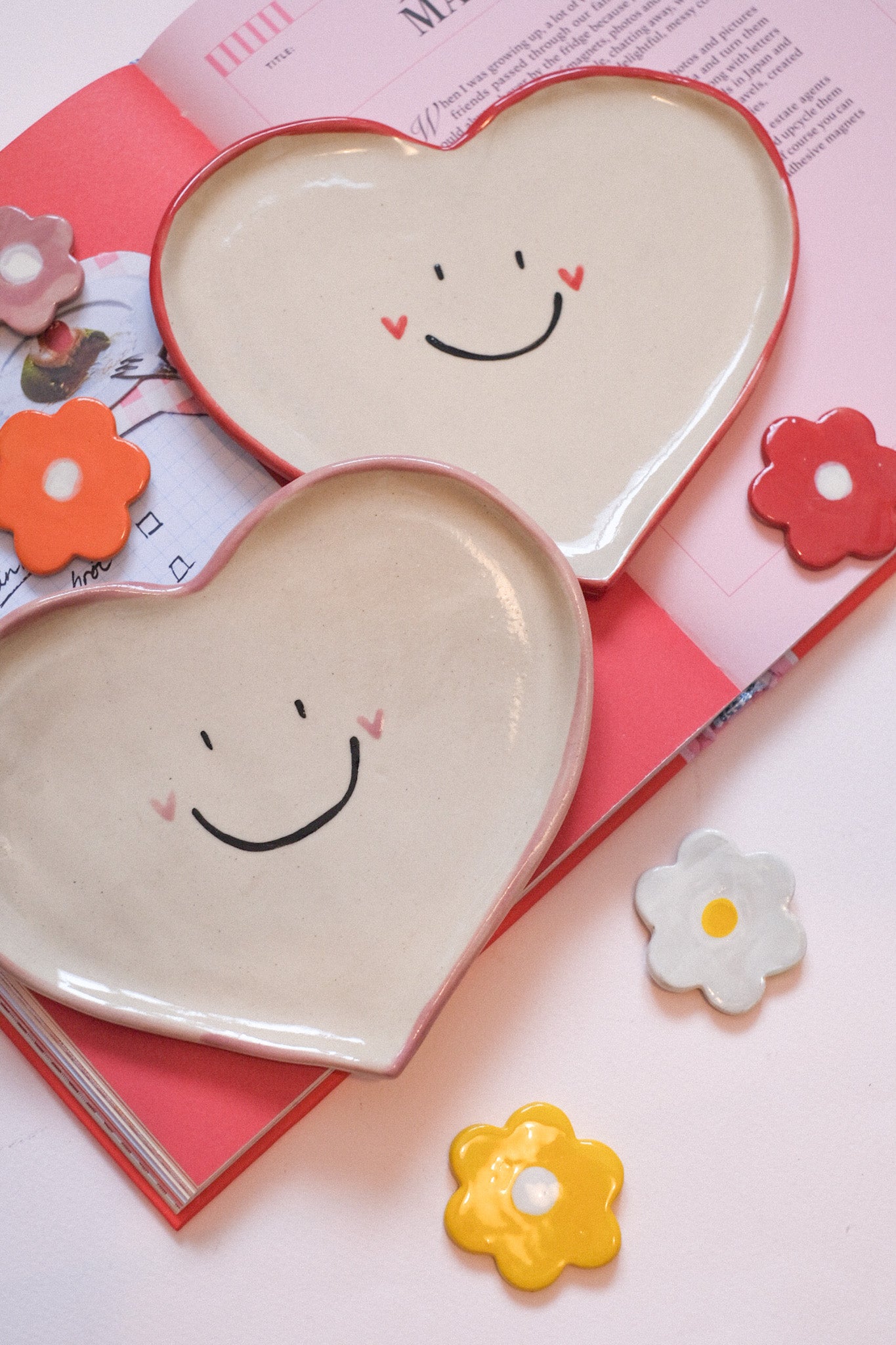Assiette Dessert Cœur Sourire - Céramique Artisanale