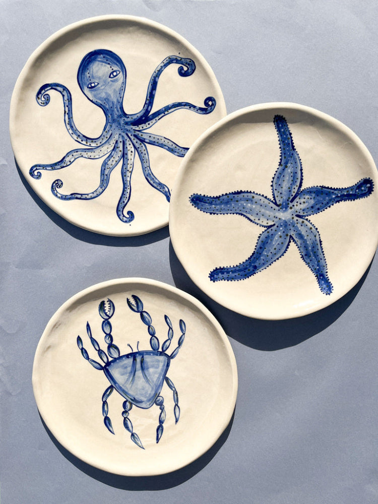 Assiette en céramique - Collection Animaux Marins