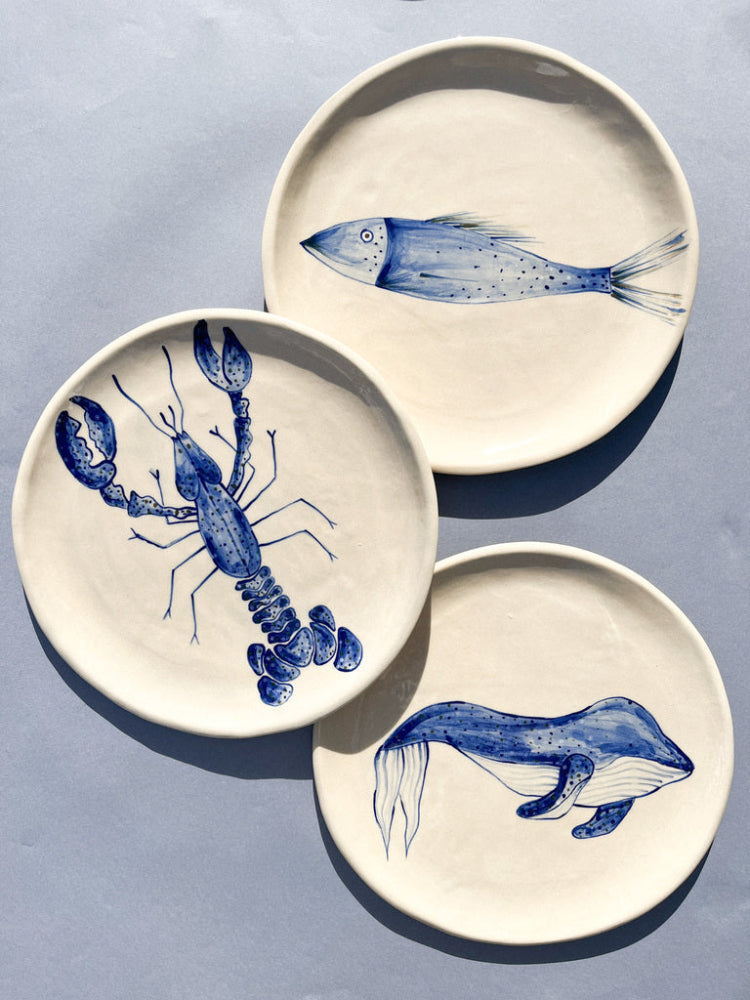 Assiette en céramique - Collection Animaux Marins