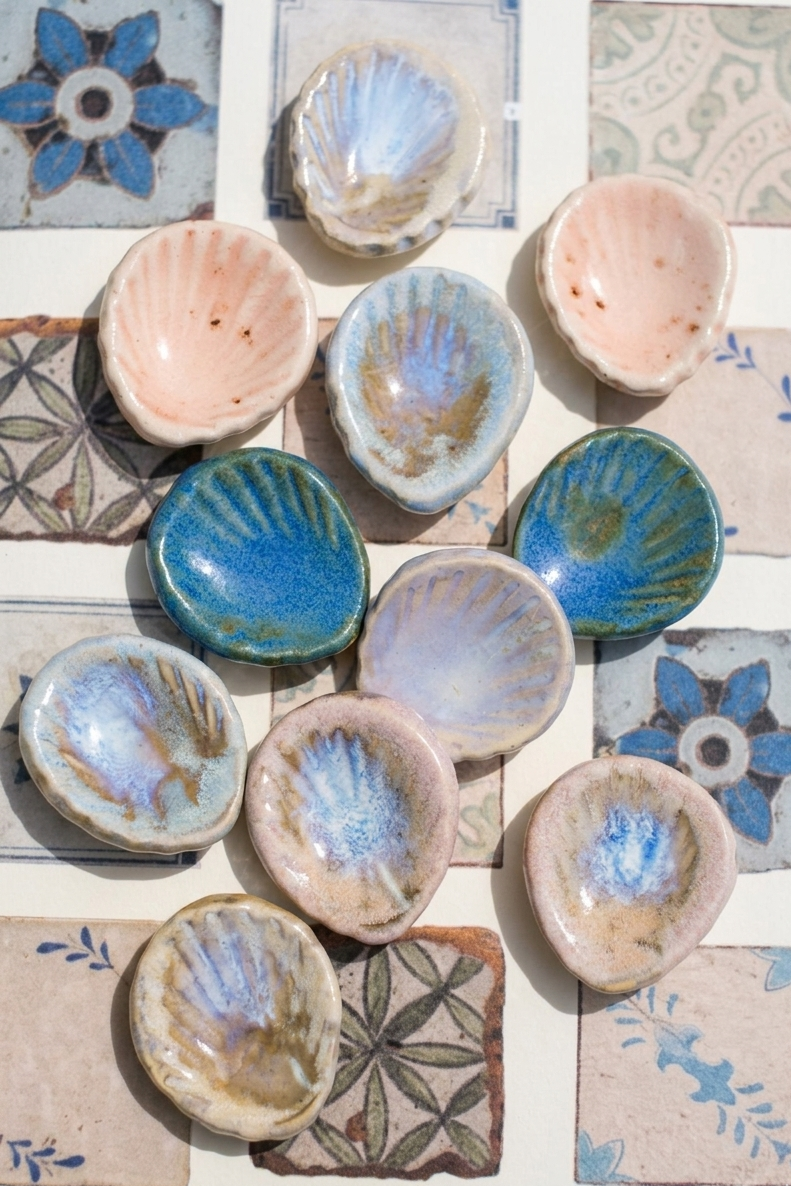 Pierre d’apaisement Worry Stone coquillage en céramique