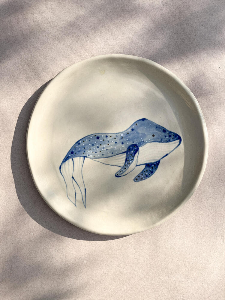 Assiette en céramique - Collection Animaux Marins